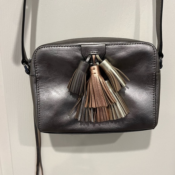 REBECCA MINKOFF - silver bag with tassels New with inserts - see pictures - Picture 1 of 11